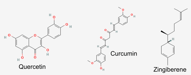 Figure 4. 2D structures of Cystus® and Zedoary Herbal components.