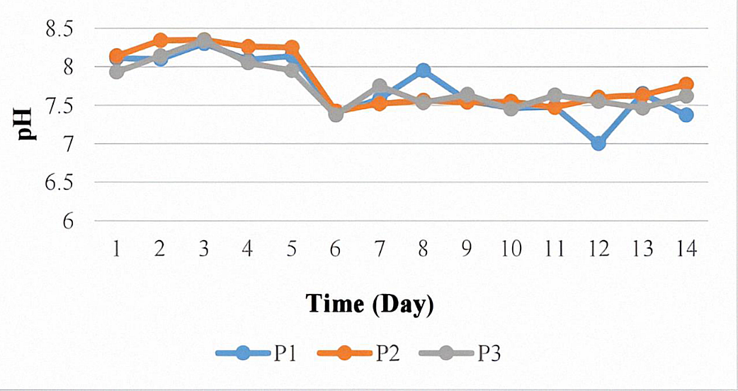 Figure 4. Average pH over 14 days.