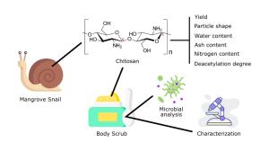 Potential of Chitosan from Mangrove Snail Shells (Telescopium sp.) in Body Scrub Formulation Figures